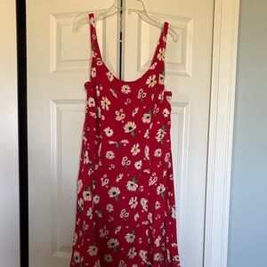 SO Vibrant Red Floral Top